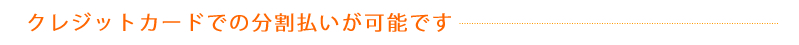 クレジットカードでの分割払いが可能です